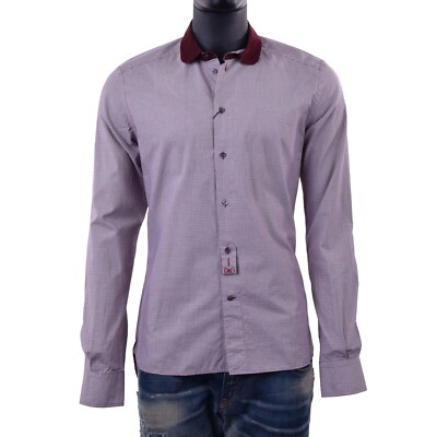 DOLCE & GABBANA SICILIA Check Printed Shirt with Cord Collar Cherry Red 06102