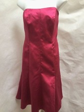 Davids Bridal 10 Dress Pink Satin Strapless Flare Mermaid Holiday Bridesmaid USA
