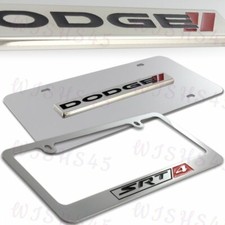 Espejo Dodge SRT-4 marco de matrícula de acero inoxidable 3D - 2 piezas delantero y trasero
