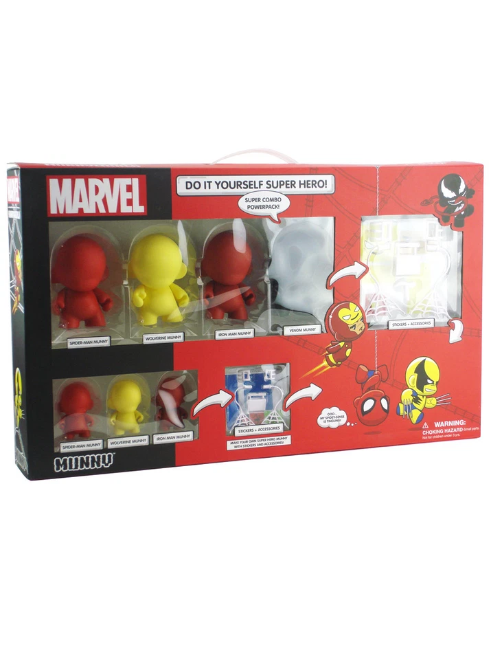 Kidrobot Marvel Munny Super Hero Combo Power Pack Spider-Man Venom New In Box - Image 2 of 4