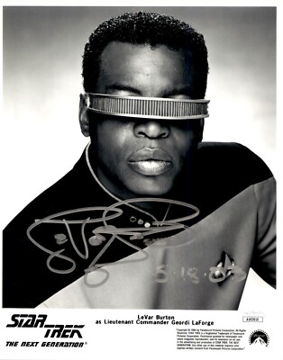 LeVar Burton Signed & Inscribed Star Trek TNT Geordi 8x10 Photo #2