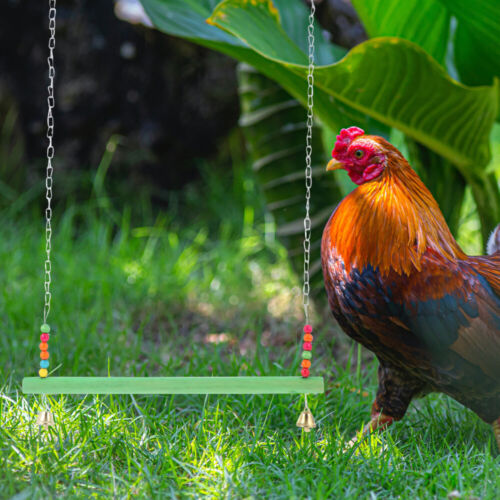 Natural Wooden Chicken Swing for Poultry Run and Entertainment - Afbeelding 1 van 12