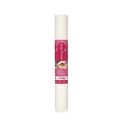 Con-Tact Brand Premium Durable Adhesive Non-Slip Shelf Liner, 18'' x 8', White