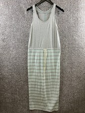 Ann Taylor Loft Gray Teal Blue Tank Style Maxi Dress Racer Back Women's Size S