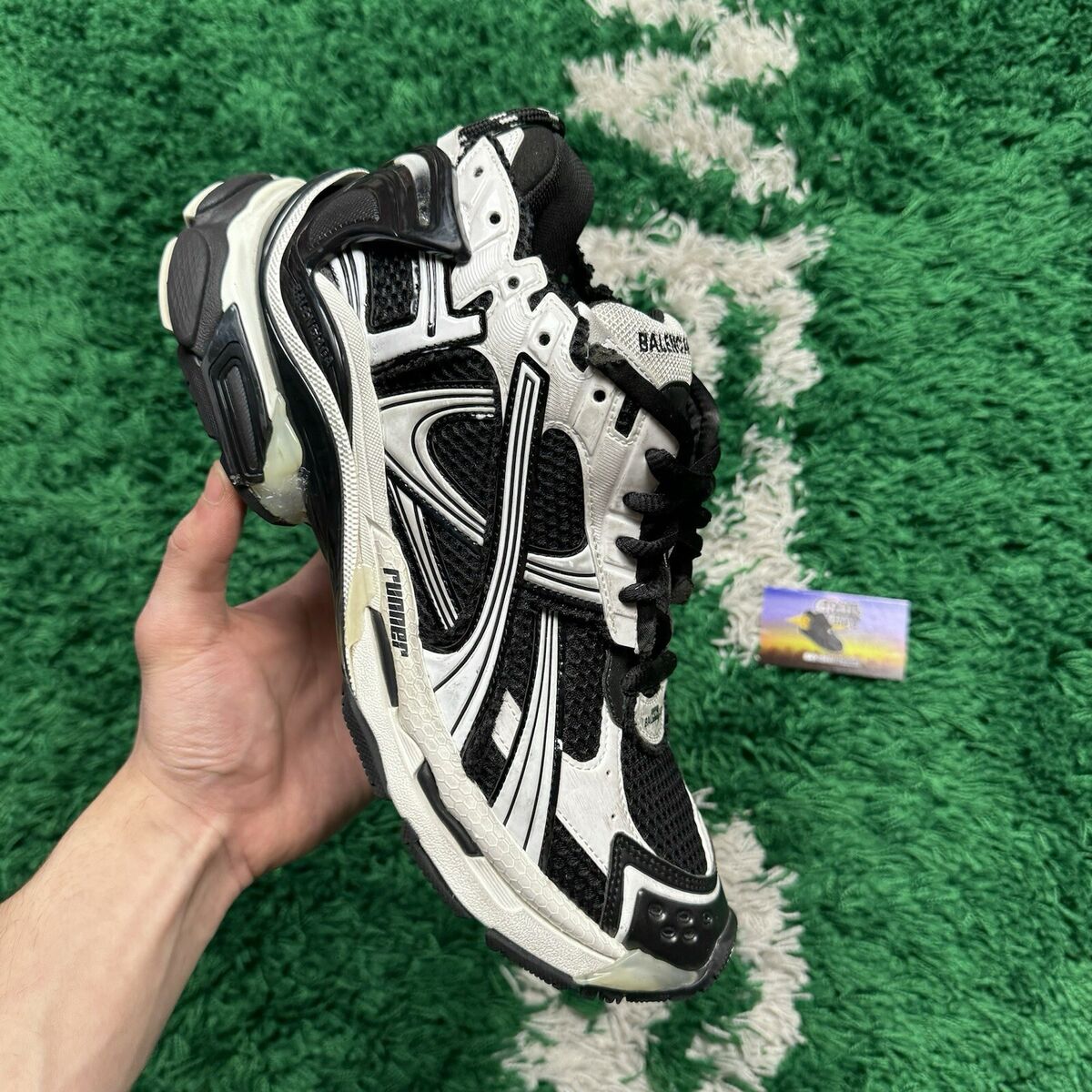Size 9 - Balenciaga Runner Sneaker Black White - Super Clean Size 9 - Balenciaga Runner Sneaker Black White - Super Clean