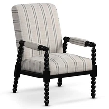 Accent Chair Upholstered Armchair with Rubber Wood Frame Ergonomic Backrest