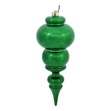 Vickerman 14" Plastic Finial Christmas Ornament in Shiny Green