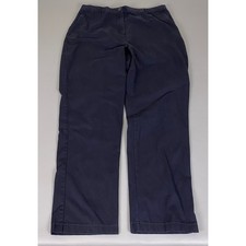 Lands End Chino Pants Women's 16T Navy Blue Fit 3 Straight Leg Elastic Waist