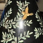 Vintage High Quality French Country Metal Lamp 28” Painted Birds And Foliage — photo 4