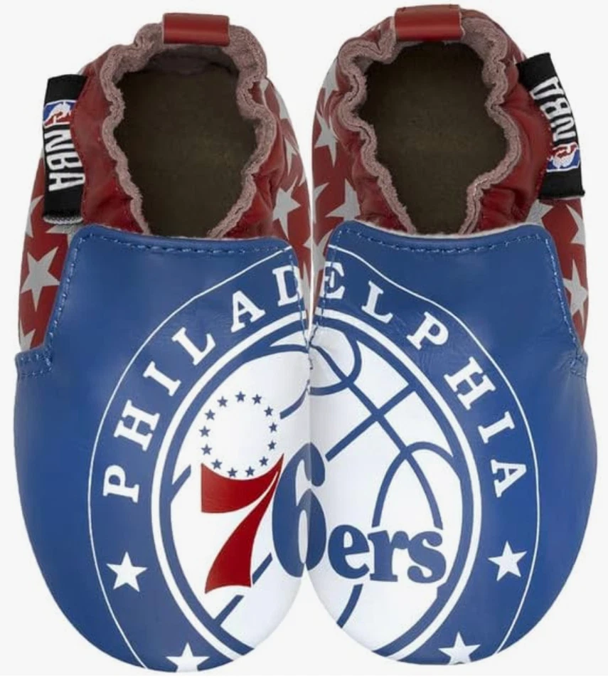 ZAPATOS SIN CORDONES PARA BEBÉ ROBEEZ suela suave NBA Philadelphia 76ers 12-18 meses Foto 2 de 4