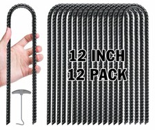 Trampoline Wind Stakes 12 Inch U-Shaped Heavy Duty Galvanized Steel - Keep Kids