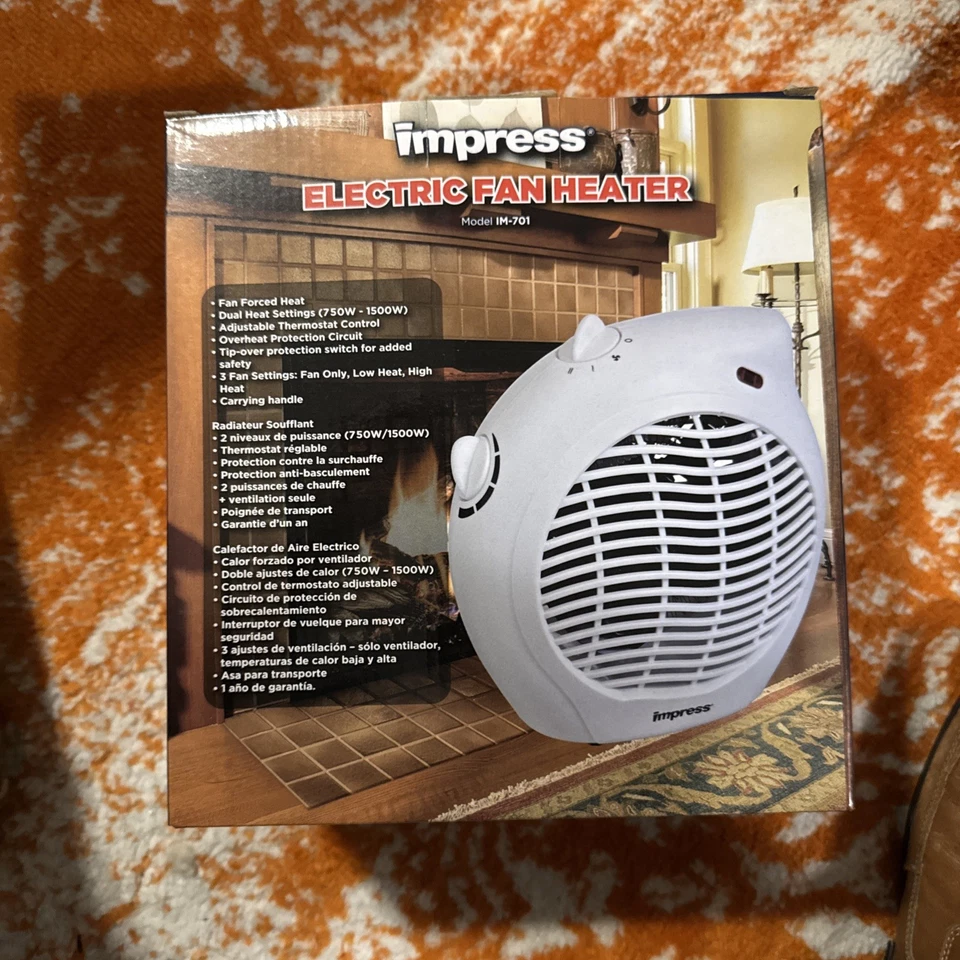 Ventilador Calentador Eléctrico Impress Modelo IM-701 (Nuevo en Caja, Nuevo en Caja) Foto 3 de 4