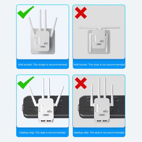 300 Mbit/S WLAN-Repeater Drahtloser WLAN-SignalverstäRker Dualband 5G 2,4G 1227 - Bild 9 von 10