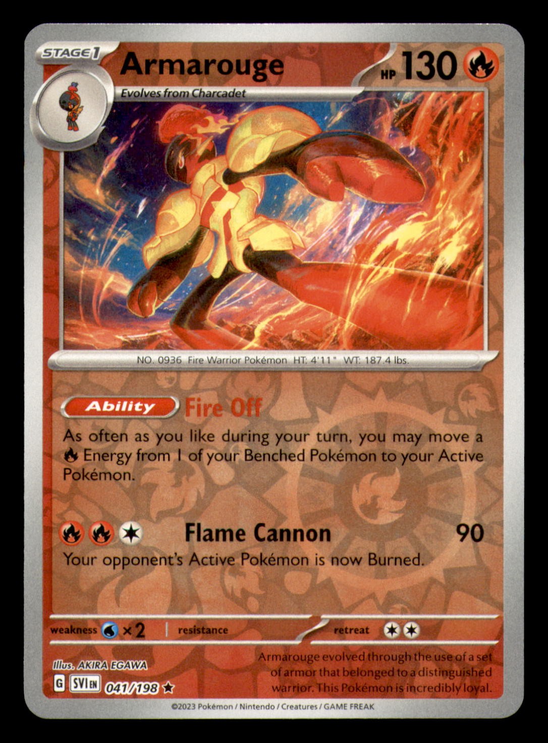 Armarouge 041/198 SV01: Scarlet & Violet Base Set Reverse Holo NM Pokemon TCG