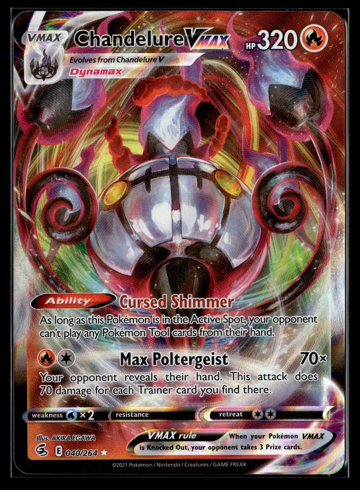 Pokemon TCG SWSH08: Fusion Strike #040/264 Chandelure VMAX