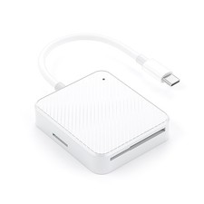 4 in 1 Type-C USB-C Smart Media M2 SD SM XD Memory Card Reader Adapter White