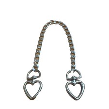 Silvertone Heart Bag Charm Chain