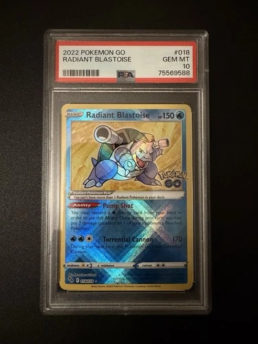 PSA 10 2022 Pokemon GO Radiant Blastoise 018/078 Gem Mint