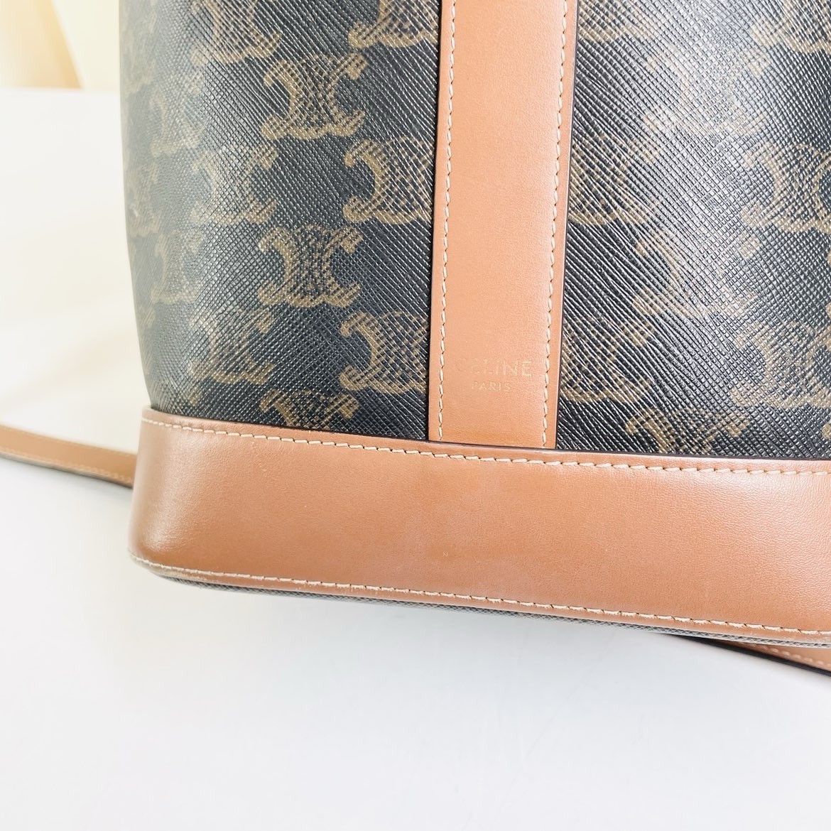 Authentic Celine Triomphe Monogram Bucket Bag – B… - image 20