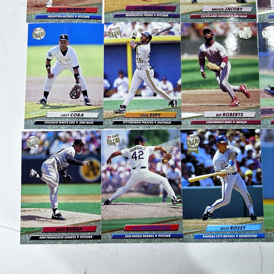 Lote de 25 tarjetas de béisbol Fleer Ultra 1992 estrellas John Wetteland Pete Incaviglia Foto 4 de 4