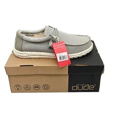 Hey Dude Men's Wally Sox Ash Slip On Shoes Gray Size US 10-15 110353500