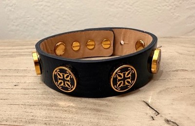 Rustic Cuff Navy Blue Wrap Bracelet Gold Hardware