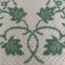 Vintage Chenille Bedspread Ivory Green Ivy Vines Fringe Lightweight 88 X 96 Read