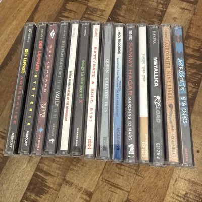 Rock CDs Lot Of 14 Def Leppard Ratt Queen The Who Metallica Aerosmith Hager