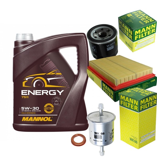 Mann Inspektionspaket 5L Mannol Energy 5W-30 FüR Nissan 200 SX 2.0I 16V Turbo-image