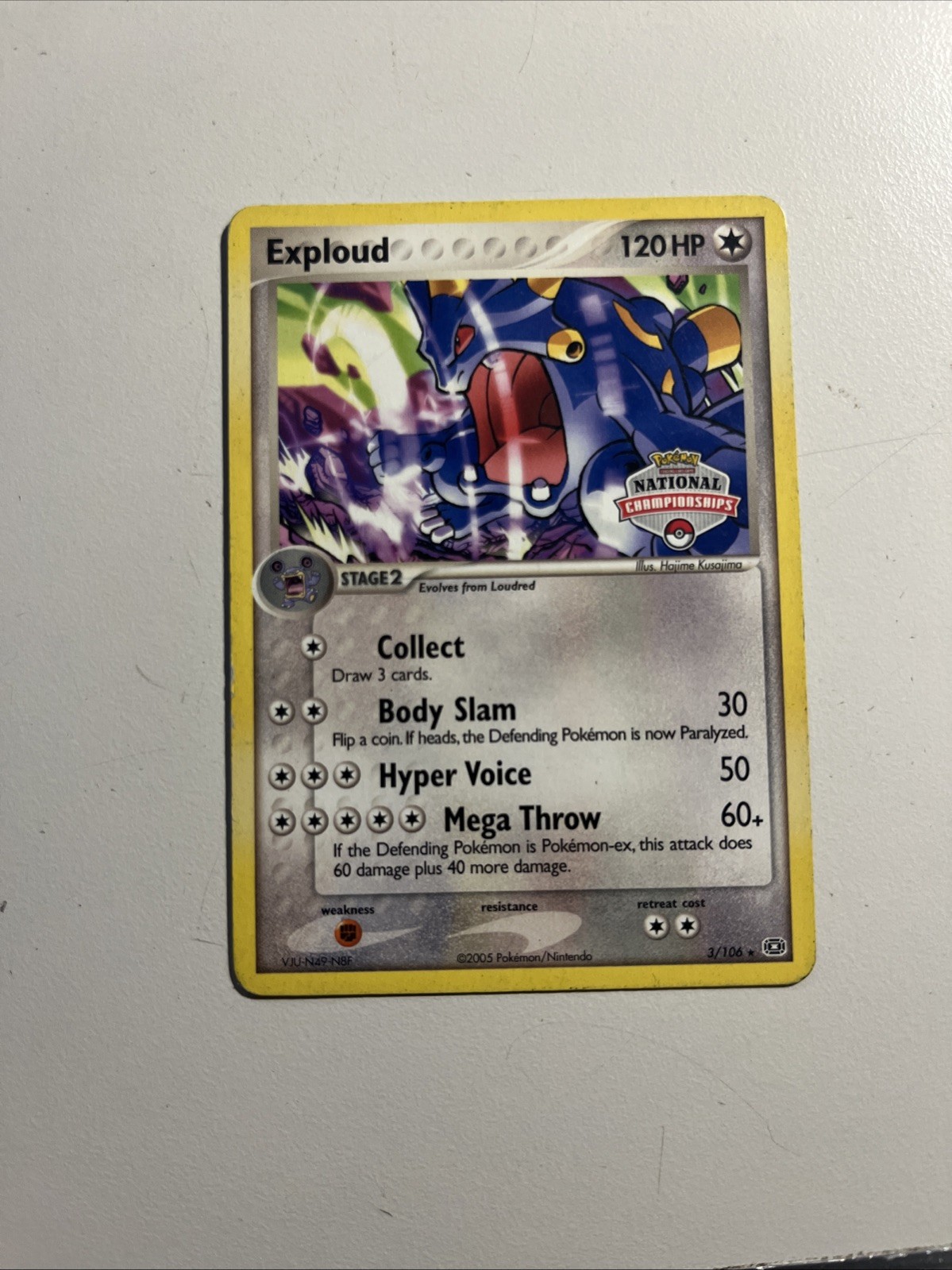 Exploud 3/106 National Championships Stamped Promo Pokemon Card 2005 LP