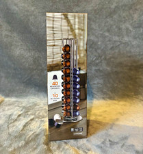 Chrome Nespresso Coffee Pod Holder Stand Carousel Rack Holds 40 Capsules