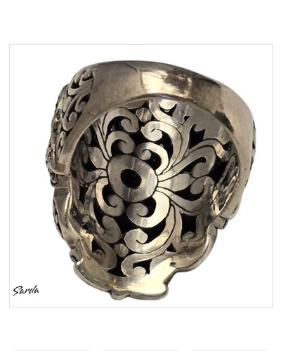 Retired Sarda Gem Collection Of Bali Sterling Silver &18kgold Filigree Ring Sz7 - Picture 4 of 7