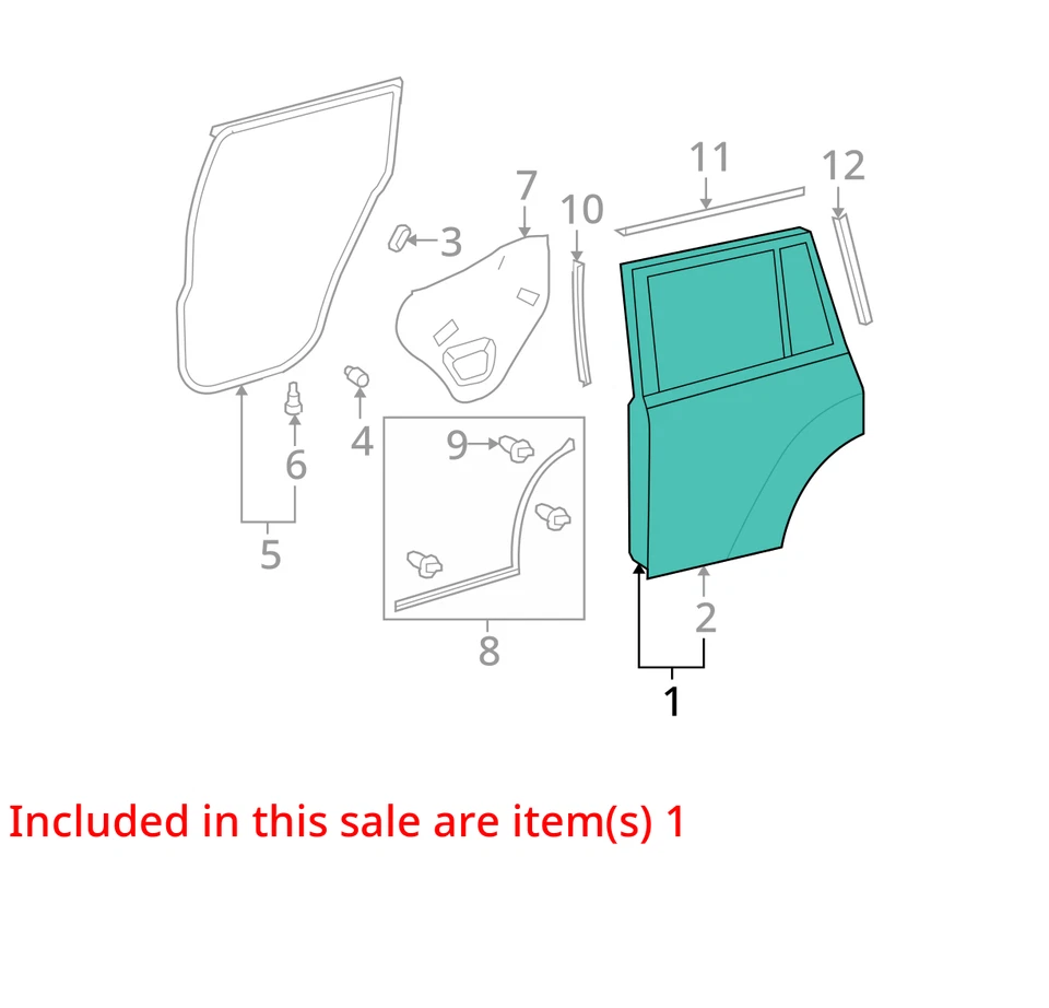 (SOMENTE RETIRADA LOCAL) 08 09 10 11 12 13 TOYOTA HIGHLANDER Porta Traseira Direita - Imagem 3 de 4