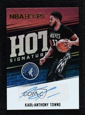 2017-18 Panini NBA Hoops Hot Signatures Karl-Anthony Towns #HS-KA Auto h3a