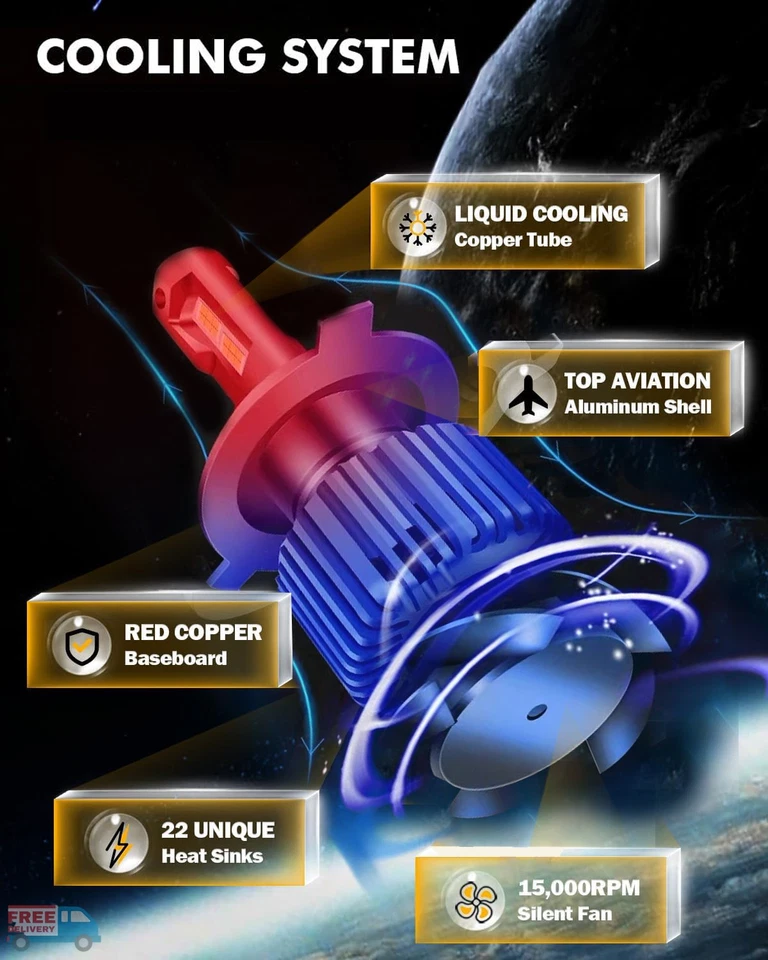Faros LED altos-bajos 4x6"" para Chevrolet Caprice Monte Carlo 1977-1986 Foto 4 de 4