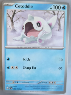 Pokémon TCG Cetoddle SVI Scarlet & Violet Base Set 059/198 Common Near Mint