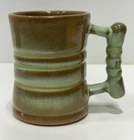 VINTAGE FRANKOMA POTTERY C3 PLAINSMAN Seafoam Green Brown 4” COFFEE MUG