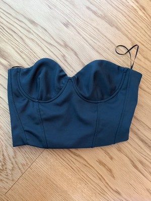 Zara Women's Dark Green Bustier Top Size S