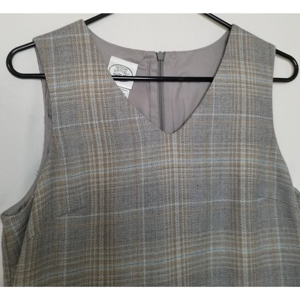 Laura Ashley Wool Tweed Tartan Plaid Lambswool Sheath Tank Dress Sz 10 USA - VTG - Image 2 of 4