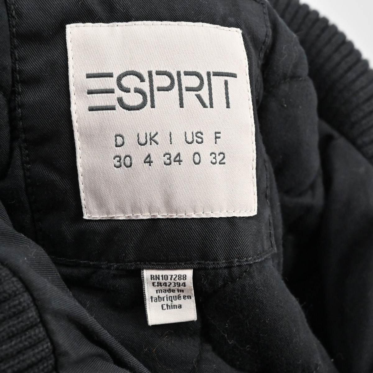 Vintage ESPRIT Jacket Womens Sz 0 Black Adjustable Waist