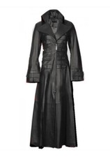 Womens Winter Coat Real Leather Steampunk Style Goth Matrix Trench Long Coat