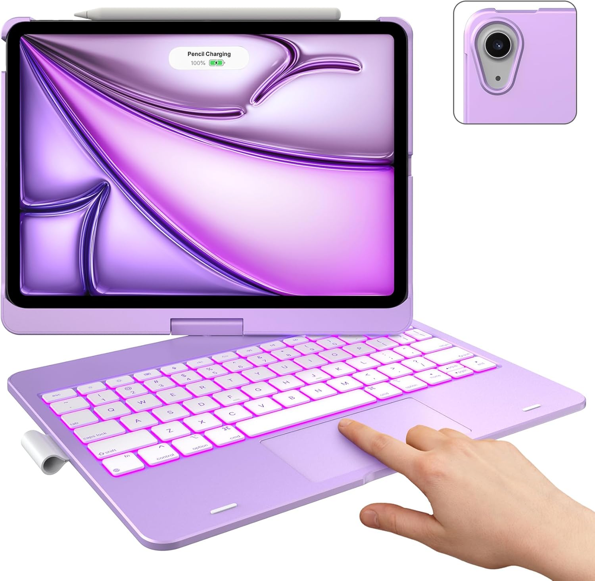 360° Rotatable Touch Keyboard Case with Trackpad for iPad Air 11