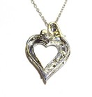 New 925 Sterling Silver .25ct SI2 H diamond mother child pendant necklace 3.2g — photo 1