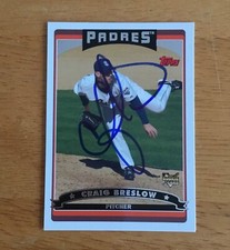 Craig Breslow Boston Red Sox Signed Autograph 2006 Topps Rookie Baseball Card