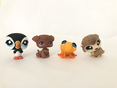 Littlest Pet Shop RARE Lot of 4 Puppy Dogs Bird And Frog