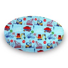 SheetWorld Fitted Oval Sheet 23x29 Fits Stokke Mini, Cotton, Transport Prints