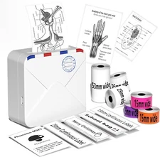 Phomemo M02S - 300dpi HD Portable Bluetooth Wireless Mini Thermal Printer, a