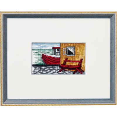 Kit Point De Croix Permin Maritim - Modèle à Compter 18x90cm Sur Aida 14ct - Neuf
