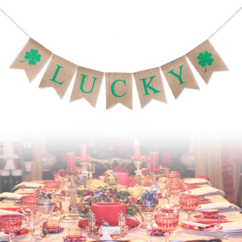 St. Patricks Day Kleeblatt Girlande - Filz Dekorati Produktbild-Vorschau 6