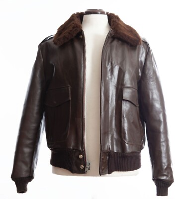 Sheepskin Leather Flight Jacket Schott Nyc Trading Company Vintage